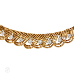 Cartier, Paris midcentury gold and diamond necklace