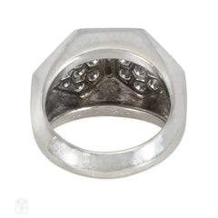 Cartier Retro French diamond and platinum plaque ring