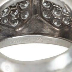 Cartier Retro French diamond and platinum plaque ring