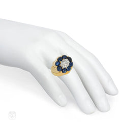 Cartier Retro sapphire and diamond cluster ring