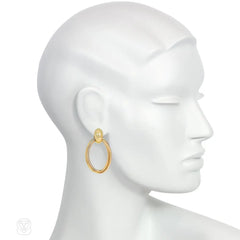 Cartier Trinity three-color gold door knocker hoop earrings