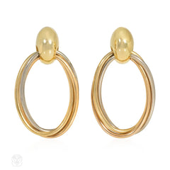 Cartier Trinity three-color gold door knocker hoop earrings