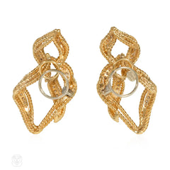 Chaumet gold and diamond flame earrings