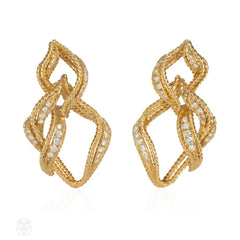 Chaumet gold and diamond flame earrings