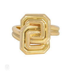 Chaumet, Paris 1970s gold interlocking bypass ring