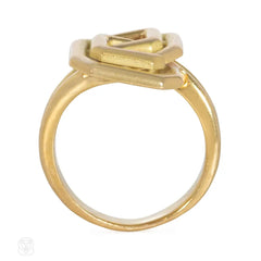 Chaumet, Paris 1970s gold interlocking bypass ring