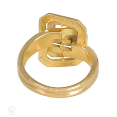 Chaumet, Paris 1970s gold interlocking bypass ring