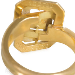 Chaumet, Paris 1970s gold interlocking bypass ring