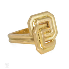 Chaumet, Paris 1970s gold interlocking bypass ring