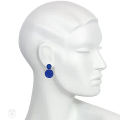 Cobalt blue glass beaded earrings