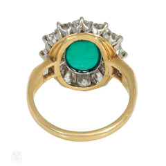 Colombian emerald and diamond cluster ring