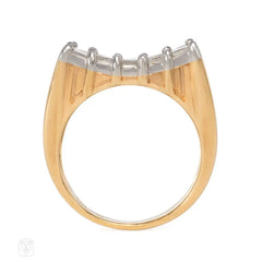 Concave diamond plaque ring, Oscar Heyman Bros.