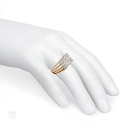 Concave diamond plaque ring, Oscar Heyman Bros.