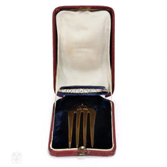 Convertible antique gold and diamond bangle/haircomb/brooch