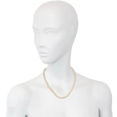 Creamy pink Akoya cultured pearl necklace