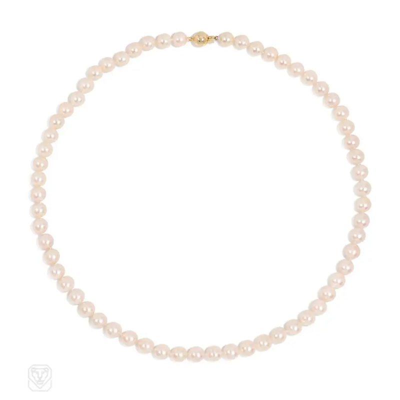 Creamy Pink Akoya Cultured Pearl Necklace