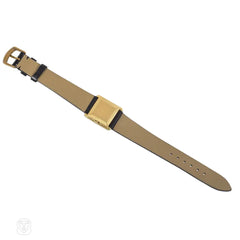 Delaneau gold and coral tank watch