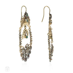 Diamond and gemset floral jardinère earrings