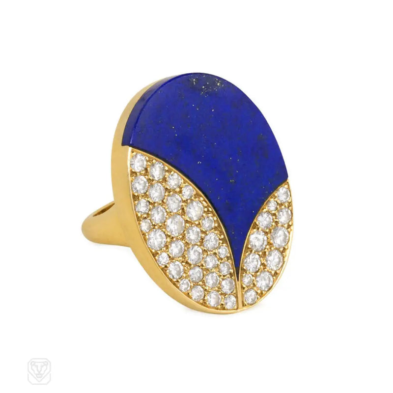 Diamond And Lapis Ring Bulgari