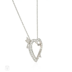 Diamond Cupid's heart pendant and brooch