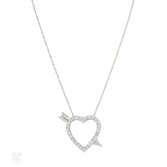 Diamond Cupid's heart pendant and brooch