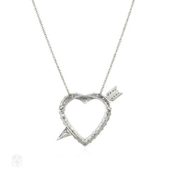 Diamond Cupid's heart pendant and brooch