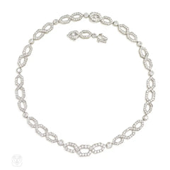 Diamond geometric link necklace, David Webb