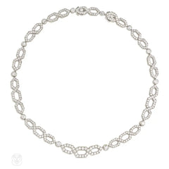 Diamond geometric link necklace, David Webb
