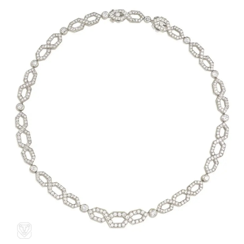 Diamond Geometric Link Necklace David Webb