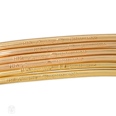 Dinh Van for Cartier set of six gold bangle bracelets