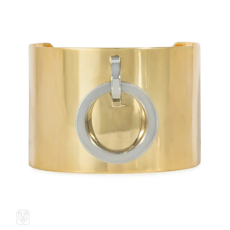 Dinh Van for Cartier two color gold kinetic hoop bracelet