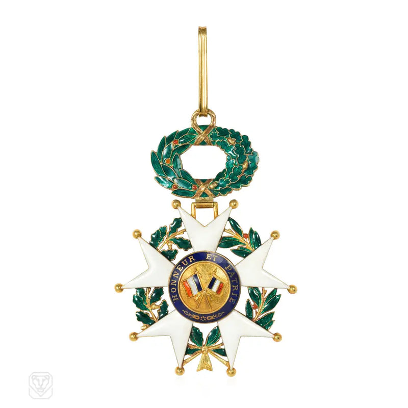 Early 20Th Century Gold And Enamel Légion D’honneur Badge Cartier Case