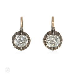 Early Victorian diamond grape cluster earrings
