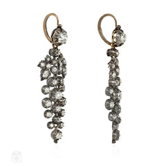 Early Victorian diamond grape cluster earrings