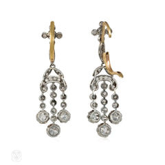 Edwardian diamond girandole earrings