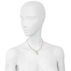 Edwardian pearl and diamond swag necklace