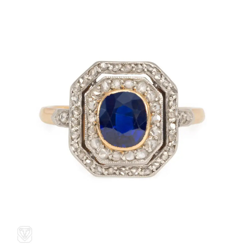 Edwardian Sapphire And Diamond Ring France