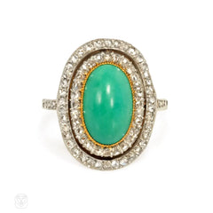 Edwardian turquoise and diamond ring, France