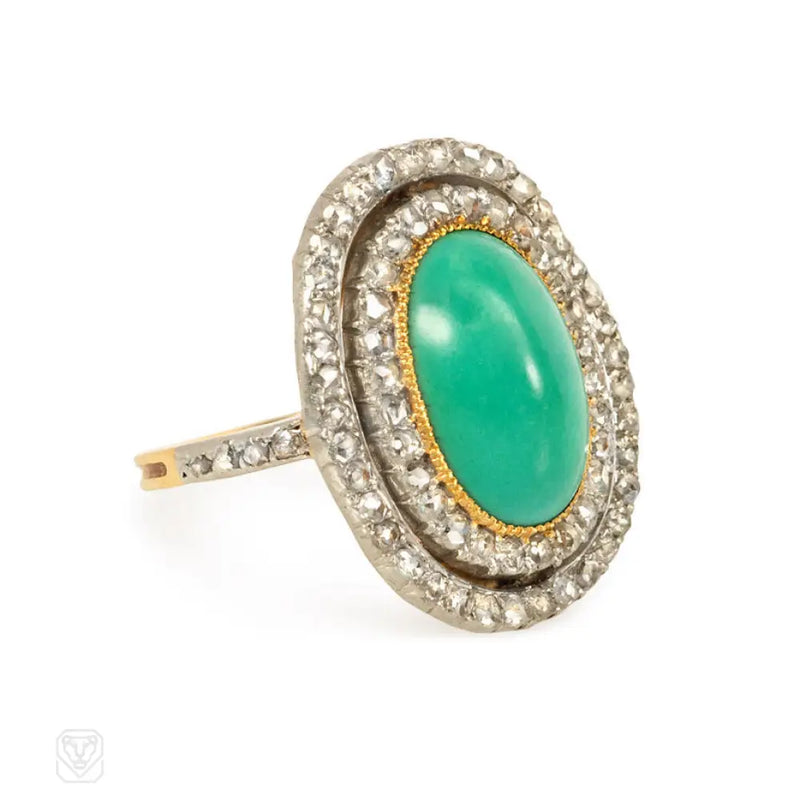Edwardian Turquoise And Diamond Ring France