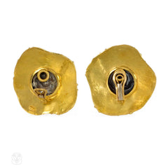 Elizabeth Gage gold and quartz earrings