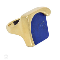 Elsa Peretti for Tiffany lapis and gold abstract ring