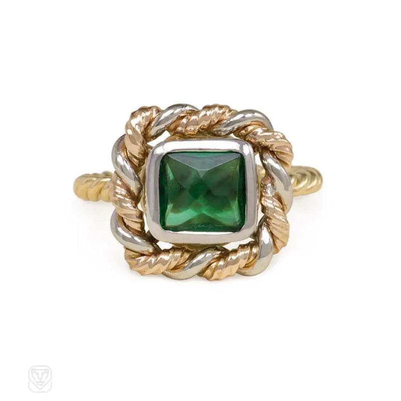 Emerald And Mixed Metal Ring