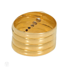 English Antique gold and diamond snake ring