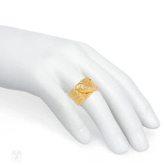 English Antique gold and diamond snake ring