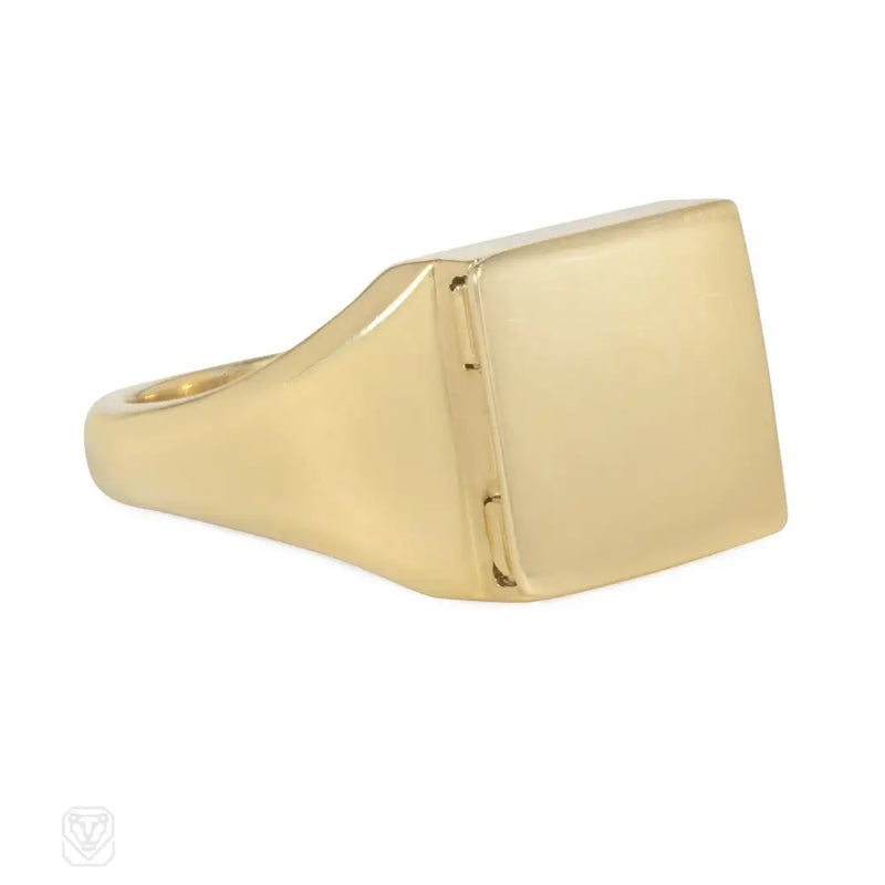 English Gold Locket Ring