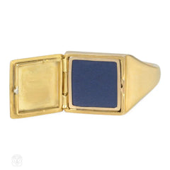 English gold locket ring