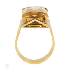English hexagonal citrine ring