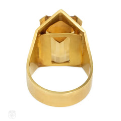 English hexagonal citrine ring