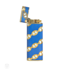 Estate Cartier enamel, gold, and diamond lighter