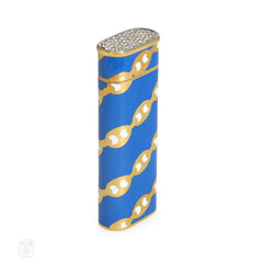 Estate Cartier enamel, gold, and diamond lighter